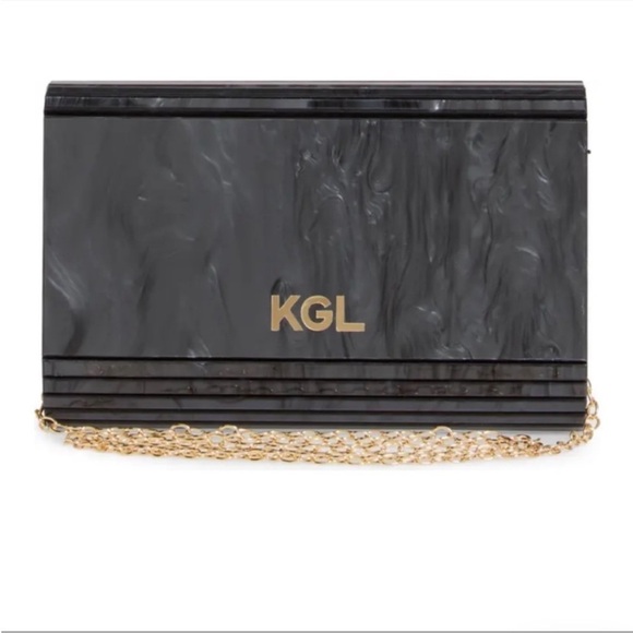 Kurt Geiger Black Clutch with Gold and Blue Eye Design - Picture 6 of 8